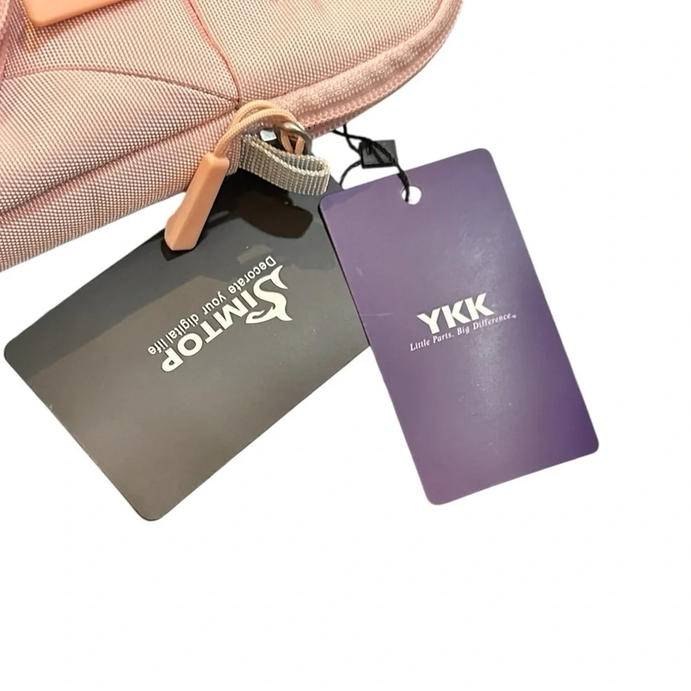 Compact Pink Messenger Bag for Men with Adjustable Gray Strap